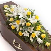 Classic Yellow and White Casket Spray 