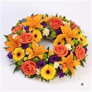 Vibrant Rose and Lily Wreath 
