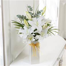 White Scented Lily Vase