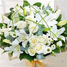 Extra Large Wonderfully White Hand-tied with Champagne