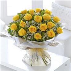 Large Heavenly Yellow Rose Hand-tied