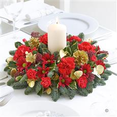 Christmas Candle Table Arrangement