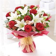 Christmas Rose and Lily Hand-tied