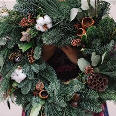 Lotus and Cotton Wreath