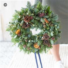 Blue Satin Wreath