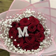 Love in the clouds - INITIAL - pink wrrap